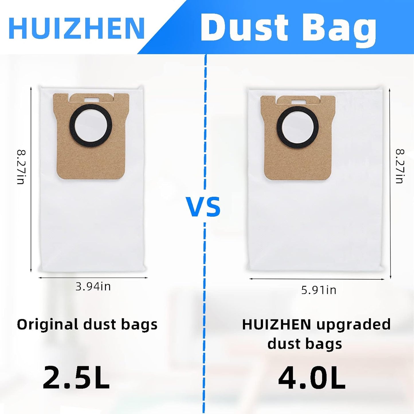 Replacement Parts Kit For Dreametech D10 Plus Robot Vacuum Cleaner RLS3D Accessories, 2 Main Roller Brush, 4 Side Brush, 4 Hepa Filter, 4 Mop Pad, 4 Dust Bags (18Pcs)