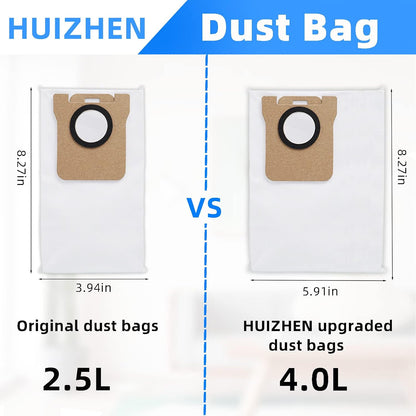 Replacement Parts Kit For Dreametech D10 Plus Robot Vacuum Cleaner RLS3D Accessories, 2 Main Roller Brush, 4 Side Brush, 4 Hepa Filter, 4 Mop Pad, 4 Dust Bags (18Pcs)