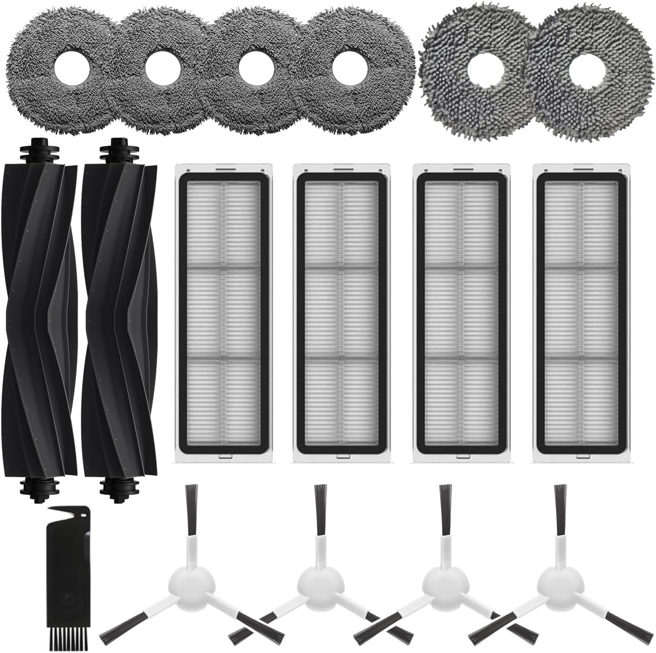 Accessories for Dreame L10s Pro Ultra, L10 Prime L10s Pro Gen 2 L10s Plus Wiping Pads X6 ; Filters X4 ; Main Brushes X2 ;Side Brushes X4 Spare Parts