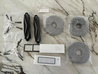 Accessories for Dreame L10s Pro Ultra, L10 Prime L10s Pro Gen 2 L10s Plus Wiping Pads X6 ; Filters X4 ; Main Brushes X2 ;Side Brushes X4 Spare Parts