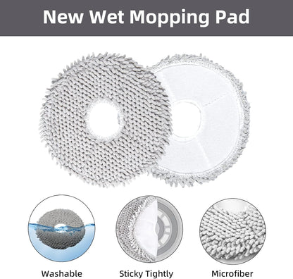 24 Pack Accessories Kit for Dreame L10s Ultra / L10 Ultra Robot Vacuum Replacement Parts Including 1 Main Brush 4 HEPA Filters 6 Sidebrushes 6 Mop Pads 6 Dust Bags 1 Cleaning Brush