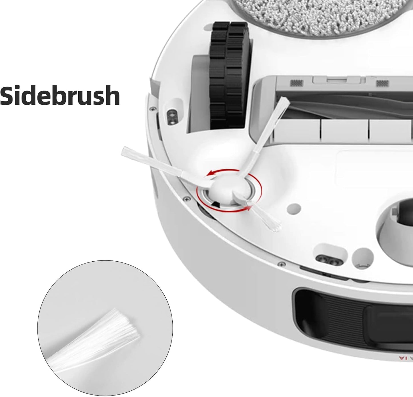 24 Pack Accessories Kit for Dreame L10s Ultra / L10 Ultra Robot Vacuum Replacement Parts Including 1 Main Brush 4 HEPA Filters 6 Sidebrushes 6 Mop Pads 6 Dust Bags 1 Cleaning Brush