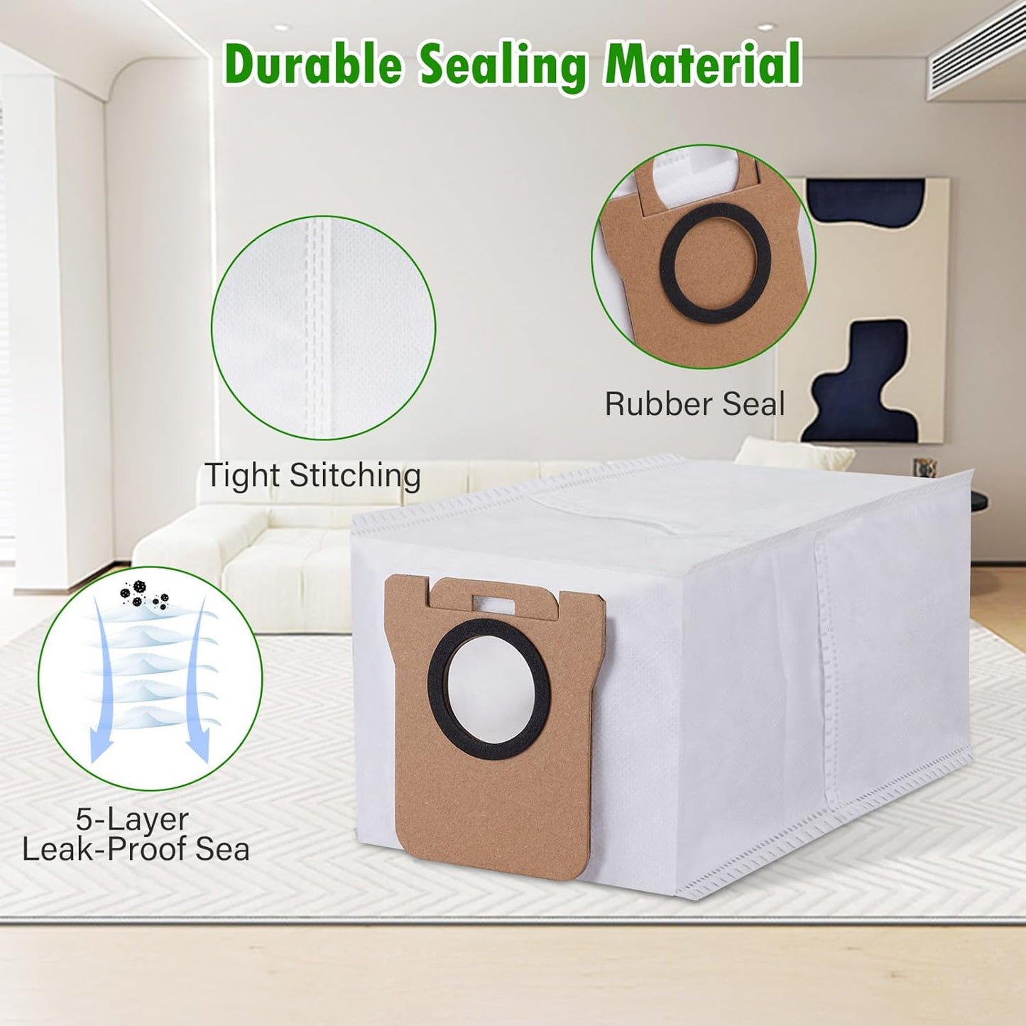 24 Pack Accessories Kit for Dreame L10s Ultra / L10 Ultra Robot Vacuum Replacement Parts Including 1 Main Brush 4 HEPA Filters 6 Sidebrushes 6 Mop Pads 6 Dust Bags 1 Cleaning Brush