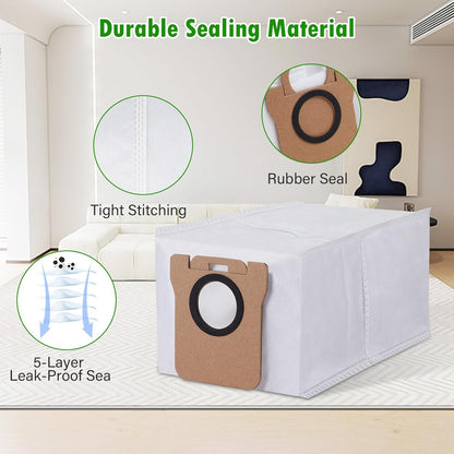 24 Pack Accessories Kit for Dreame L10s Ultra / L10 Ultra Robot Vacuum Replacement Parts Including 1 Main Brush 4 HEPA Filters 6 Sidebrushes 6 Mop Pads 6 Dust Bags 1 Cleaning Brush