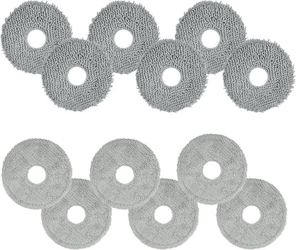 Replacement Mop Pads Compatible for Dreame L10s L40 L50 Ultra Gen 2 Roomba Plus Combo 505 405 Ecovacs Deebot Omni T30s T50 Roborock Qrevo Series Saros 10R 2 Types Material 12-Pack