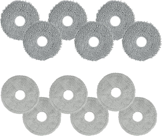 Replacement Mop Pads Compatible for Dreame L10s L40 L50 Ultra Gen 2 Roomba Plus Combo 505 405 Ecovacs Deebot Omni T30s T50 Roborock Qrevo Series Saros 10R 2 Types Material 12-Pack