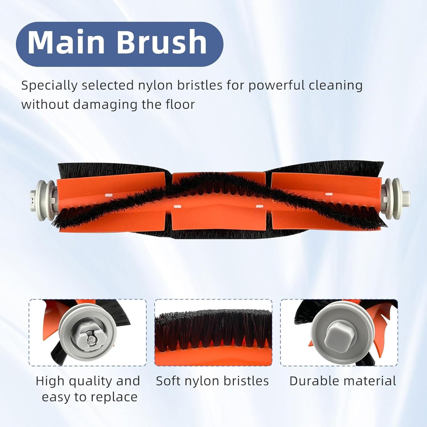 Accessories Compatible for Dreame D10 Plus RLS3D Spare Parts, 1 Main Brush 4 Side Brushes 4 HEPA Filters 4 Mop Pads 2 Dust Bags Replacement Parts