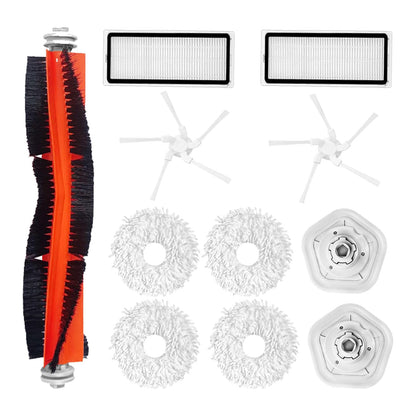 Replacement Spare Parts for Dreametech Bot W10 / W10 Pro Robot Vacuum 1 Main Brush 2 Side Brush 2 Filter 2 Mop Pad Bracket 4 Mop Pad Accessories (11 Pack)