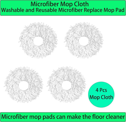 Replacement Spare Parts for Dreametech Bot W10 / W10 Pro Robot Vacuum 1 Main Brush 2 Side Brush 2 Filter 2 Mop Pad Bracket 4 Mop Pad Accessories (11 Pack)