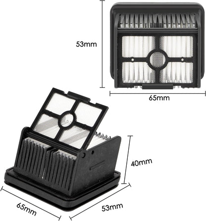 (5 Pieces) HEPA Filters Compatible for Dreame H12 Pro/ H13 Pro/ H12 DUAL/ M12 Wet Dry Vacuum Cleaner Filter Kit, Replacement Parts 5 Filters (Note: Not applicable to H12)