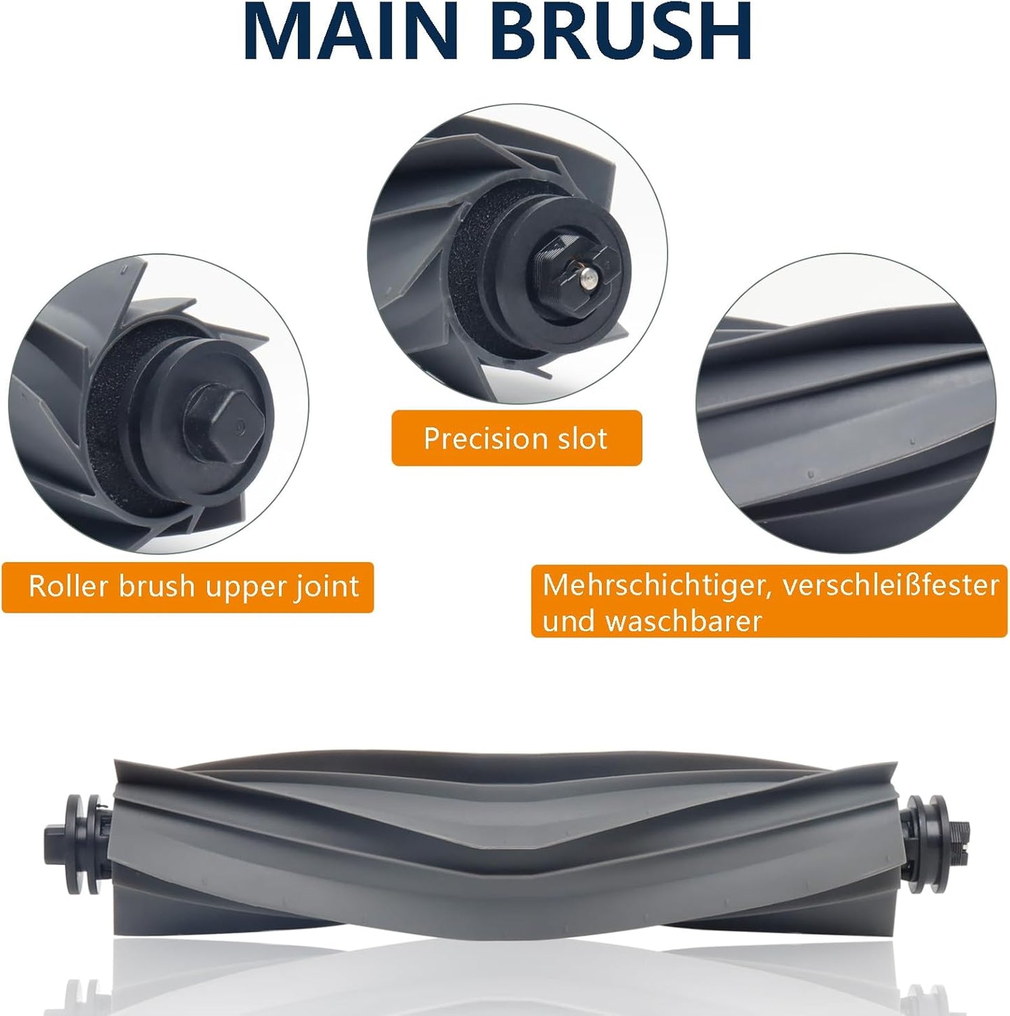 Replacement Parts for Dreame L20 Ultra / L30 Ultra Robot Vacuum Cleaner, 1 Main Brush, 4 Dust Bags, 4 Mop Pads, 2 HEPA Filters, 4 Side Brushes