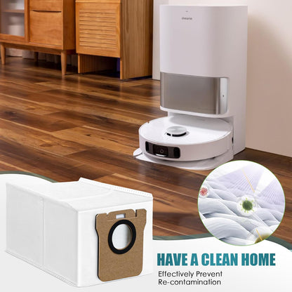 10 Pack Dust Bag Compatible with Dreametech L10s Ultra / L10 Ultra, for Dreame L20 Ultra Robot Vacuum Self-Emptying Base, 3L Large Capacity Auto-Seal Disposable Trash Replacement Bag Accessories