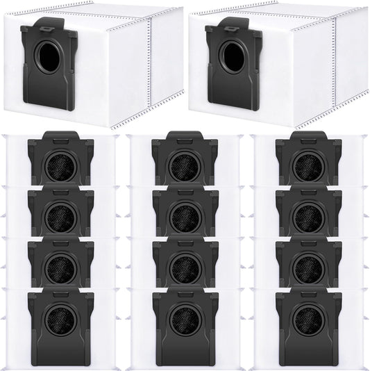 14Pcs Compatible with Dreame L10s Ultra Gen 2/X50 Ultra/L40 Ultra Robot Vacuum,3.2-Liter Large Capacity Activated Carbon Adsorptio Bags,Four-Layer Sealed Disposable dust bag,9 Week