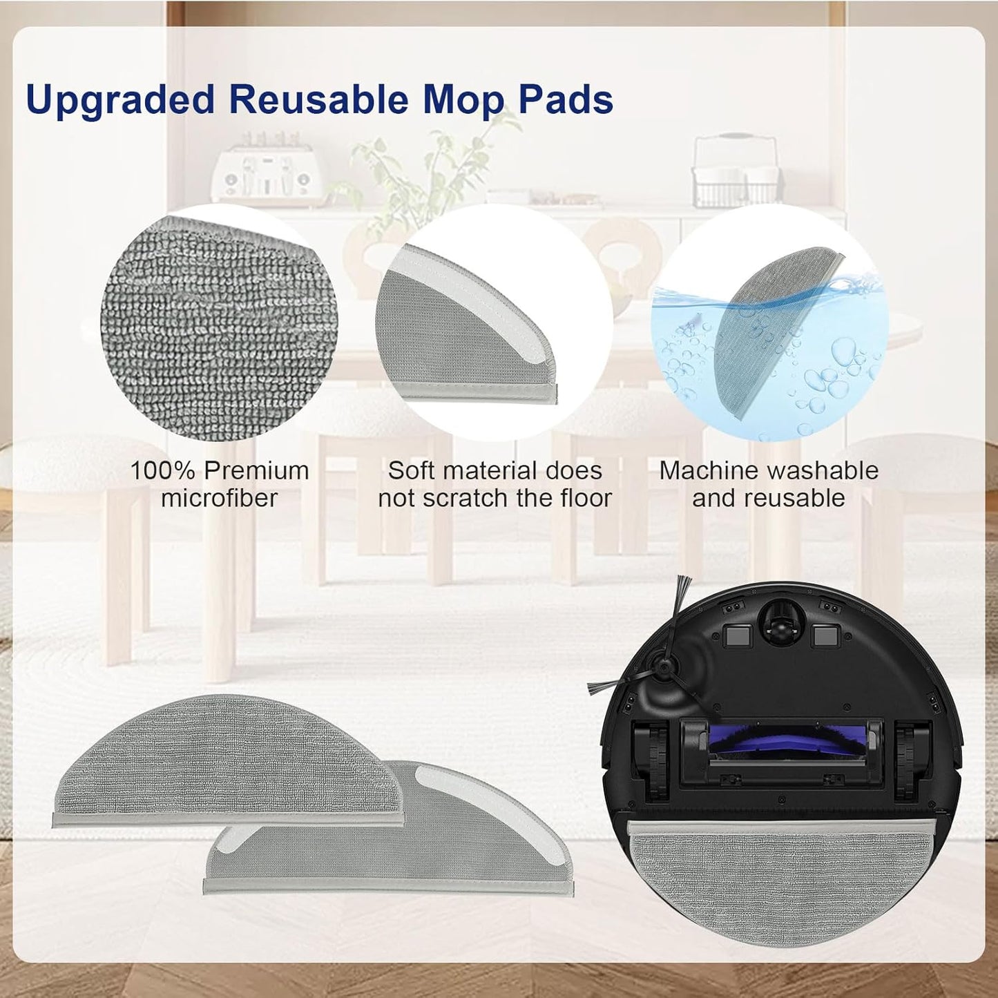 15 PCS Accessories Kit for Dreame L20 Ultra/ L30 Ultra Robot Vacuum Cleaner, Replacement Parts Main Brush, Side Brush, Washable Filter, Mop pads, Dust Bag