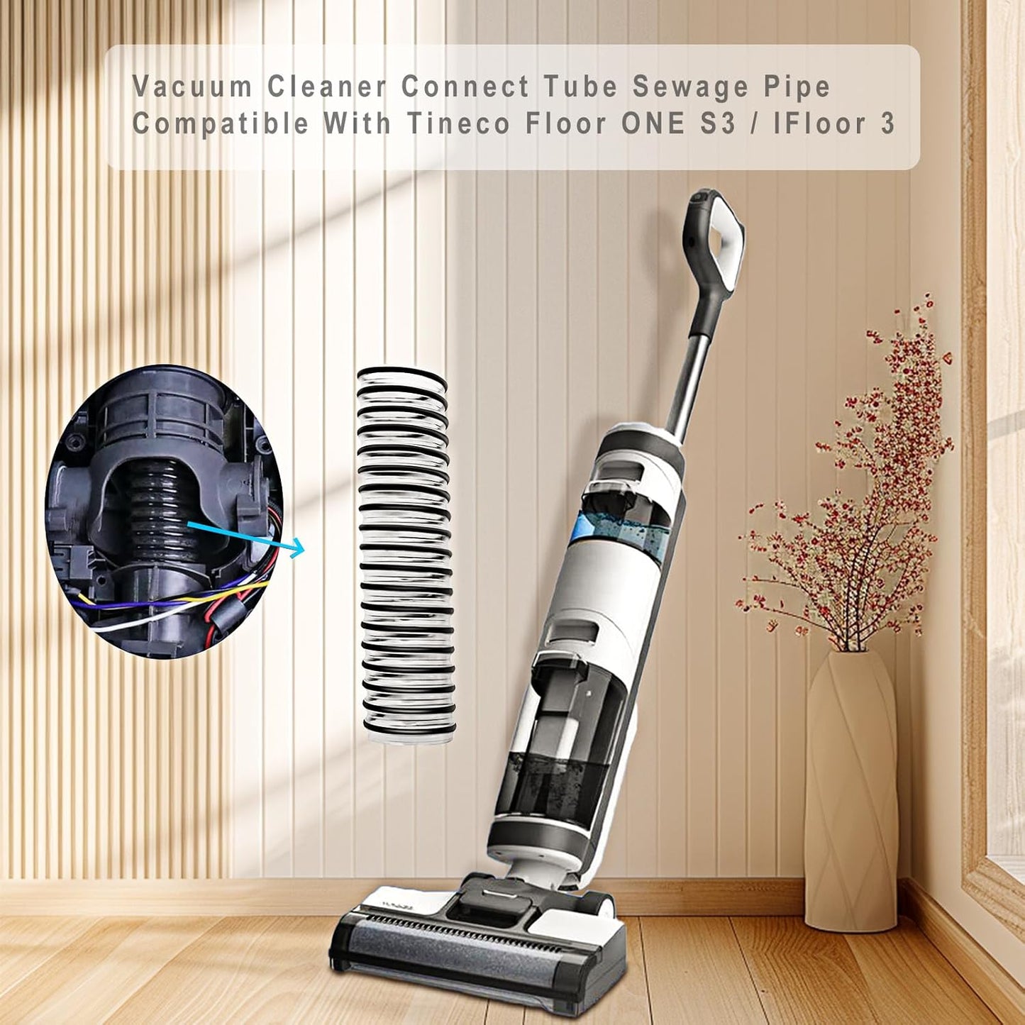 Vacuum Cleaner Hose for Tineco Floor ONE S3 / IFloor 3 Handheld Vacuum Cleaner, For Tineco Ifloor 3 Replacement Parts- Hose Replacement.