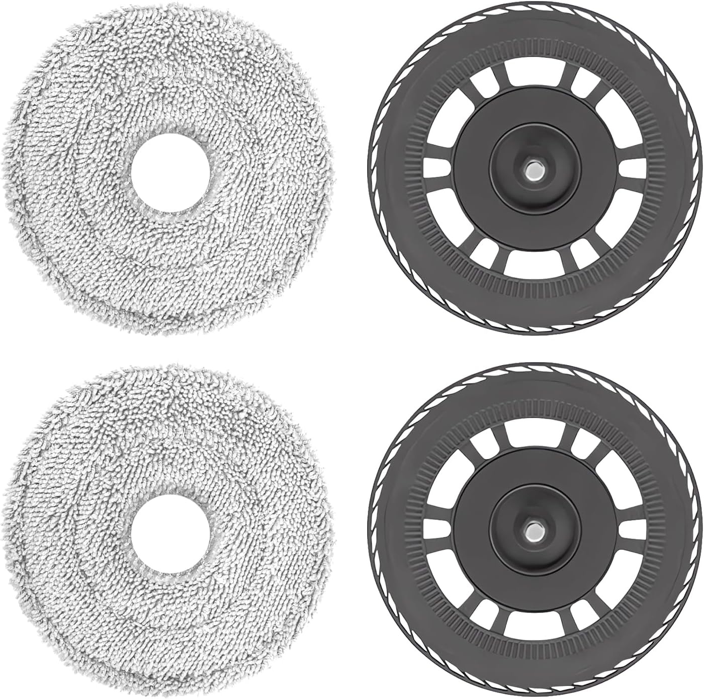 Mop Cloths With Replacement Holder, Wiping Plates for Dreame L10s Pro Ultra Heat/L10s Ultra Gen2/X30 Ultra/X40 Ultra/L20 Ultra/X40 Master/L40 Ultra, for Mova E30 Ultra Robot Vacuum Replacement Parts