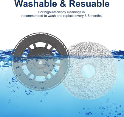 Mop Cloths With Replacement Holder, Wiping Plates for Dreame L10s Pro Ultra Heat/L10s Ultra Gen2/X30 Ultra/X40 Ultra/L20 Ultra/X40 Master/L40 Ultra, for Mova E30 Ultra Robot Vacuum Replacement Parts