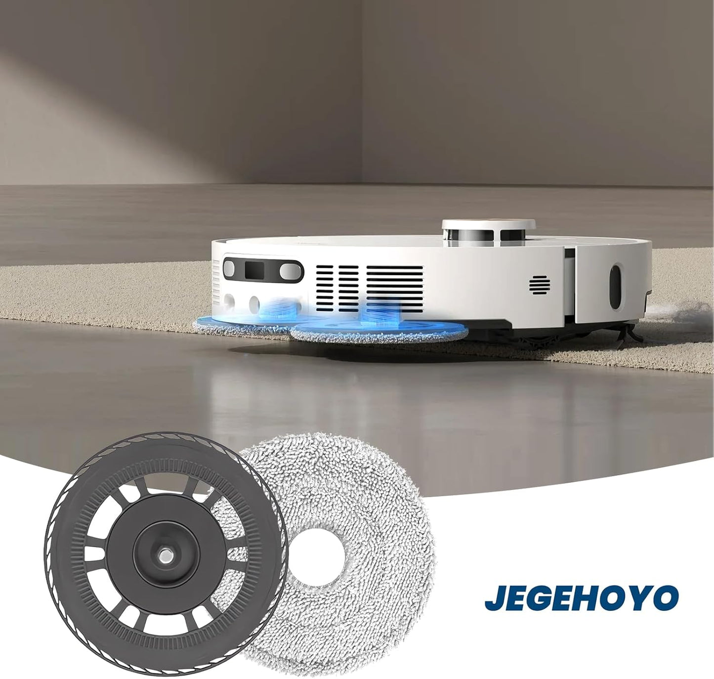 Mop Cloths With Replacement Holder, Wiping Plates for Dreame L10s Pro Ultra Heat/L10s Ultra Gen2/X30 Ultra/X40 Ultra/L20 Ultra/X40 Master/L40 Ultra, for Mova E30 Ultra Robot Vacuum Replacement Parts