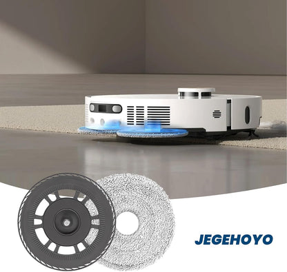 Mop Cloths With Replacement Holder, Wiping Plates for Dreame L10s Pro Ultra Heat/L10s Ultra Gen2/X30 Ultra/X40 Ultra/L20 Ultra/X40 Master/L40 Ultra, for Mova E30 Ultra Robot Vacuum Replacement Parts