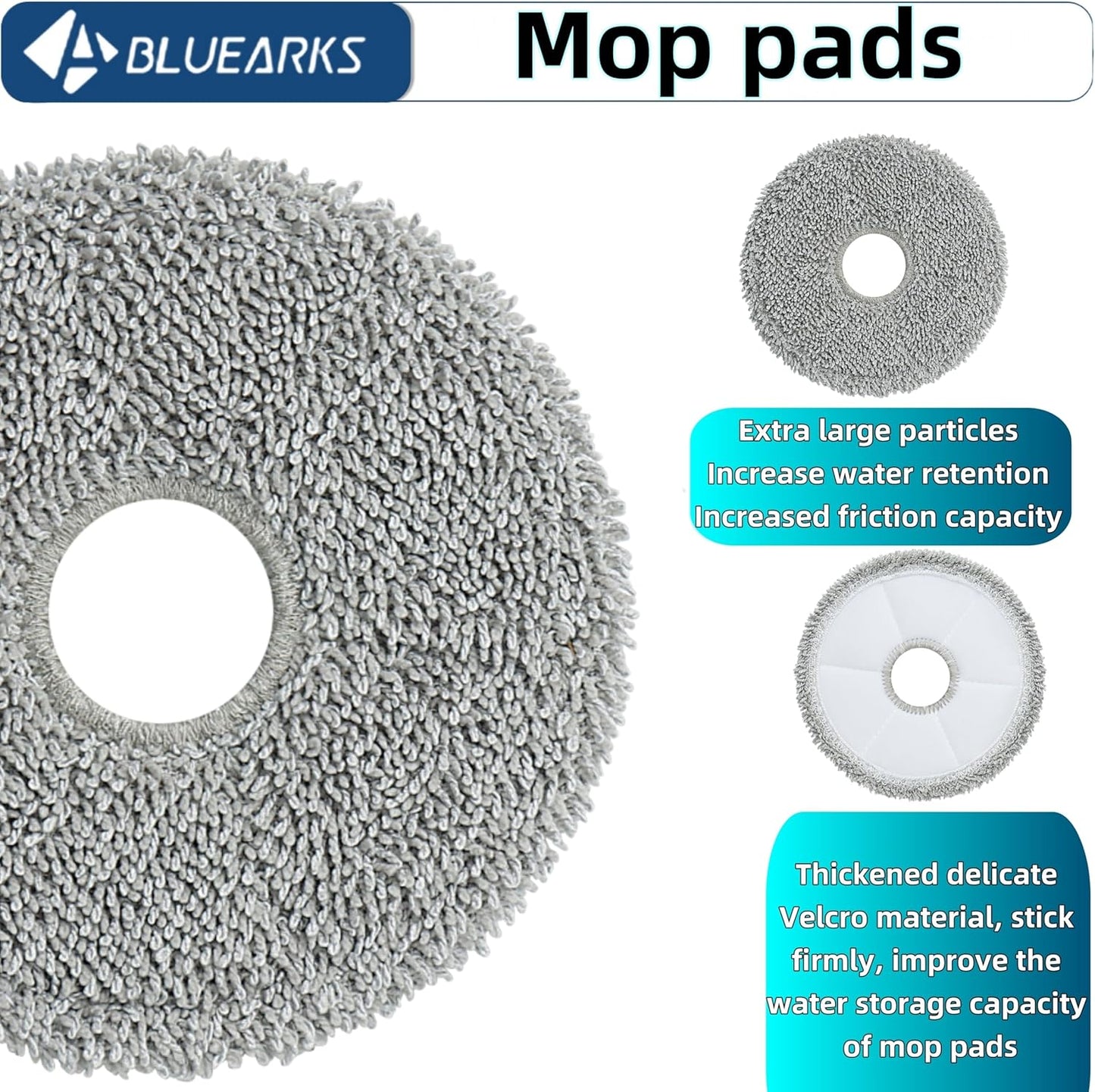 23Pcs Replacement Parts for Dreame X40 Ultra/L40 Ultra/MOVA P10 Pro Ultra Vacuum Cleaner Accessories Kit,1 Main Brush 6 Mop Pads 4 Hepa Filters 6 Side Brush 6 Vacuum Bags