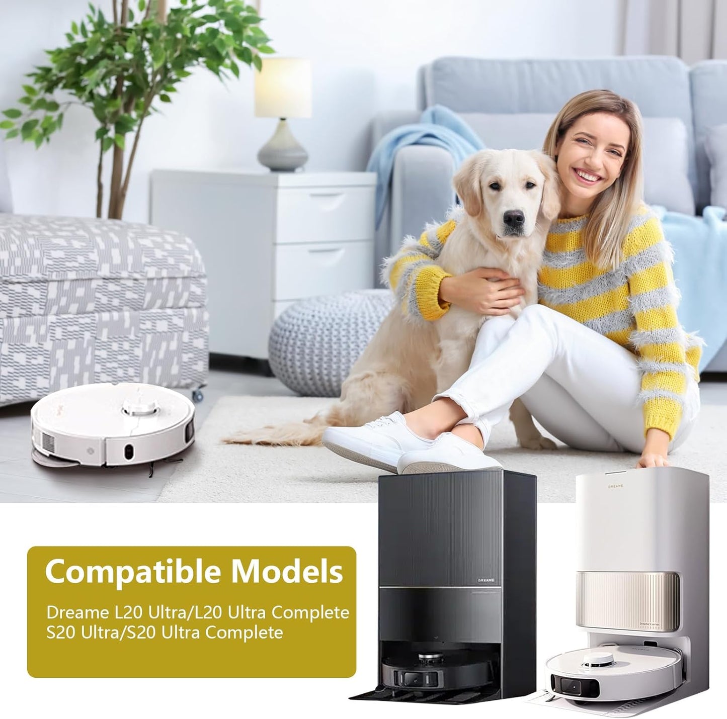 14Pcs Compatible with Dreame L10s Ultra Gen 2/X50 Ultra/L40 Ultra Robot Vacuum,3.2-Liter Large Capacity Activated Carbon Adsorptio Bags,Four-Layer Sealed Disposable dust bag,9 Week