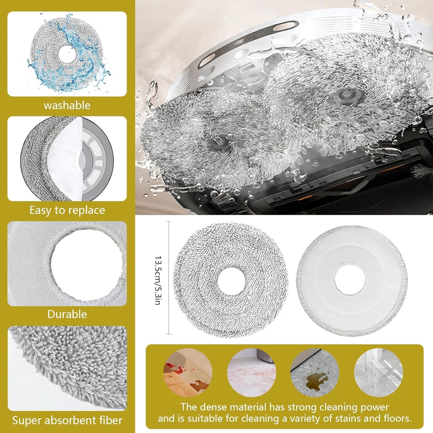 28PCS Replacement Parts for Dreame L20 Ultra/L20 Ultra Complete, L30 Ultra/L30 Ultra Complete, Vacuum Cleaner Accessory Kit: 2 Main Brushes, 6 Side Brushes, 4 HEPA Filters, 6 Dust Bags, 8 Wipes