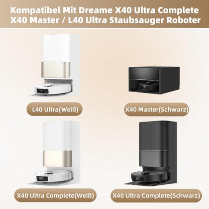 Replacement Parts Accessories For Dreame X40 Ultra Complete L40 Ultra X40 Master MOVA P10 Pro Ultra Mop Pads X6; Dust bag X4; Filter HEPA X4; Main Brushes X2; Side Brushes X4