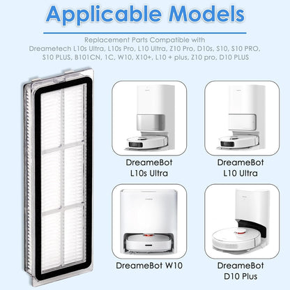 (5 Pieces) L10s Ultra HEPA Filter Compatible with Dreame L10s Ultra, L10s Pro, L10 Ultra, Z10 Pro, S10, S10 PRO, S10 PLUS, B101CN, W10, X10+, L10+ plus, Z10 pro, Robot Vacuum Cleaner Accessories
