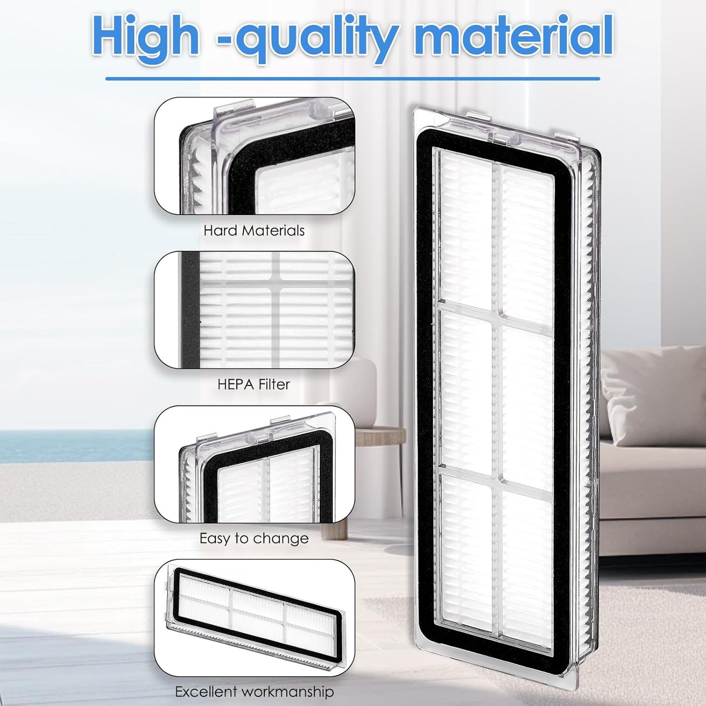 (5 Pieces) L10s Ultra HEPA Filter Compatible with Dreame L10s Ultra, L10s Pro, L10 Ultra, Z10 Pro, S10, S10 PRO, S10 PLUS, B101CN, W10, X10+, L10+ plus, Z10 pro, Robot Vacuum Cleaner Accessories