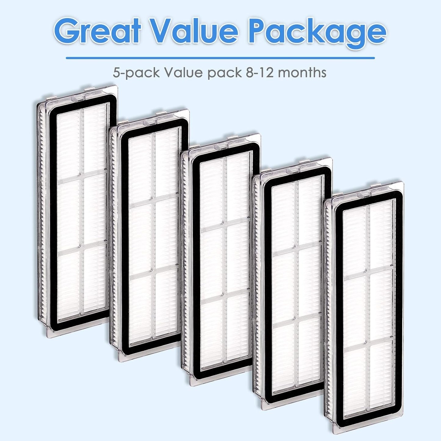 (5 Pieces) L10s Ultra HEPA Filter Compatible with Dreame L10s Ultra, L10s Pro, L10 Ultra, Z10 Pro, S10, S10 PRO, S10 PLUS, B101CN, W10, X10+, L10+ plus, Z10 pro, Robot Vacuum Cleaner Accessories