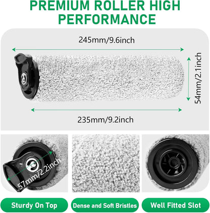 Roller Brush Replacement Kit Compatible with Tineco iFloor 2, iFloor 3,Floor One S3 Cordless Wet Dry Vacuum Cleaner,2 Pack Brush Roll Replacement Accessories