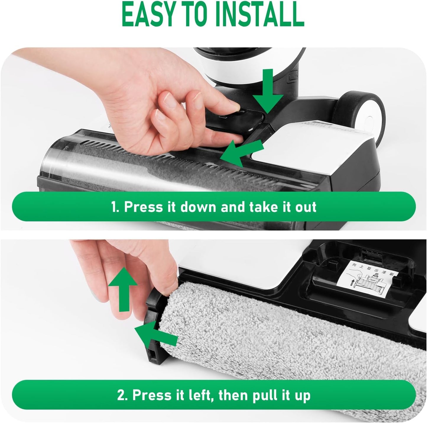 Roller Brush Replacement Kit Compatible with Tineco iFloor 2, iFloor 3,Floor One S3 Cordless Wet Dry Vacuum Cleaner,2 Pack Brush Roll Replacement Accessories