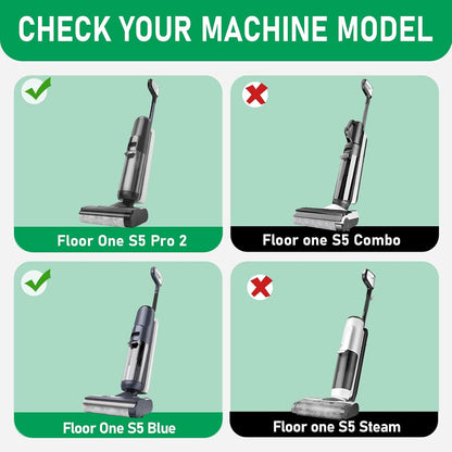 Vacuum Brushes and Filters Kit Compatible with Tineco Floor ONE S5, Floor One S5 Pro Wet Dry Cordless Vacuum Cleaners, 3 Roller Brushes, 3 Filters, 1 Cleaner Brush