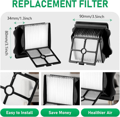 Vacuum Brushes and Filters Kit Compatible with Tineco Floor ONE S5, Floor One S5 Pro Wet Dry Cordless Vacuum Cleaners, 3 Roller Brushes, 3 Filters, 1 Cleaner Brush