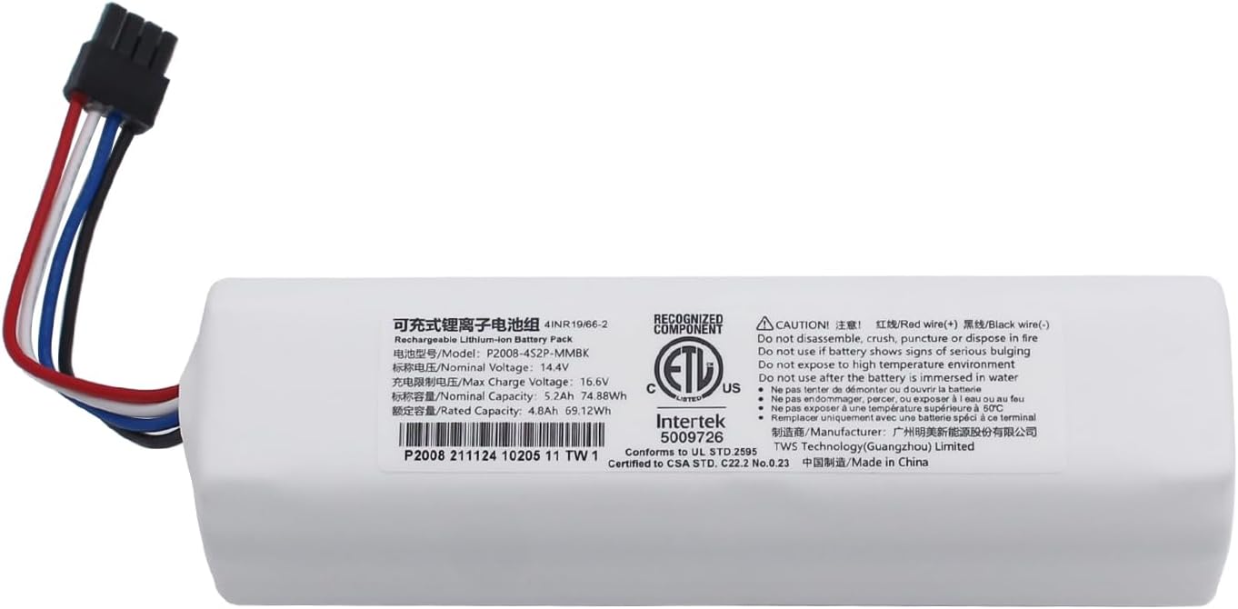 Original P2008-4S2P-MMBK Battery Accessories for Dreame F9/D9/D9 Pro/D9 Max/L10 Pro Vacuum Cleaner 14.4V 5200mAh