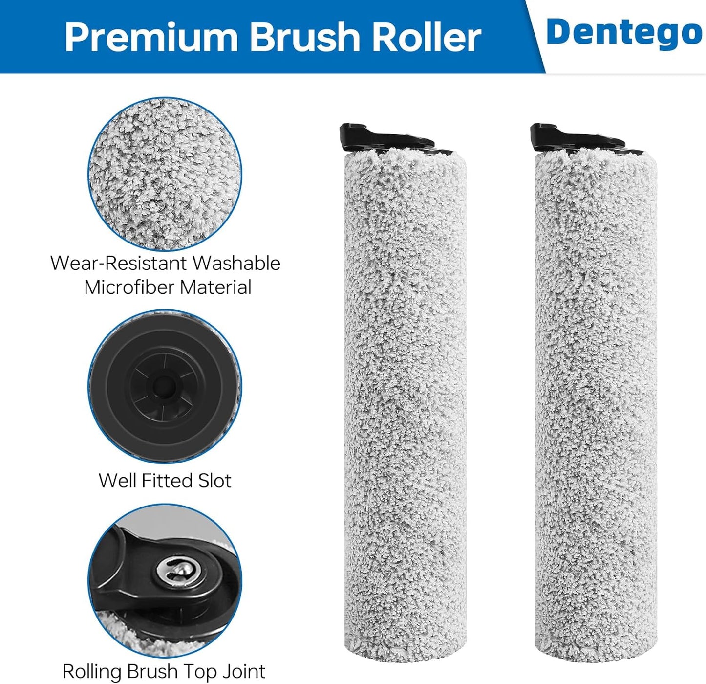 【Only S5 Steam】 Brush Roller Replacement Parts Compatible with Tineco Floor ONE S5 Steam Cleaner Wet Dry Vacuum All-in-one, 2 Brush Rollers
