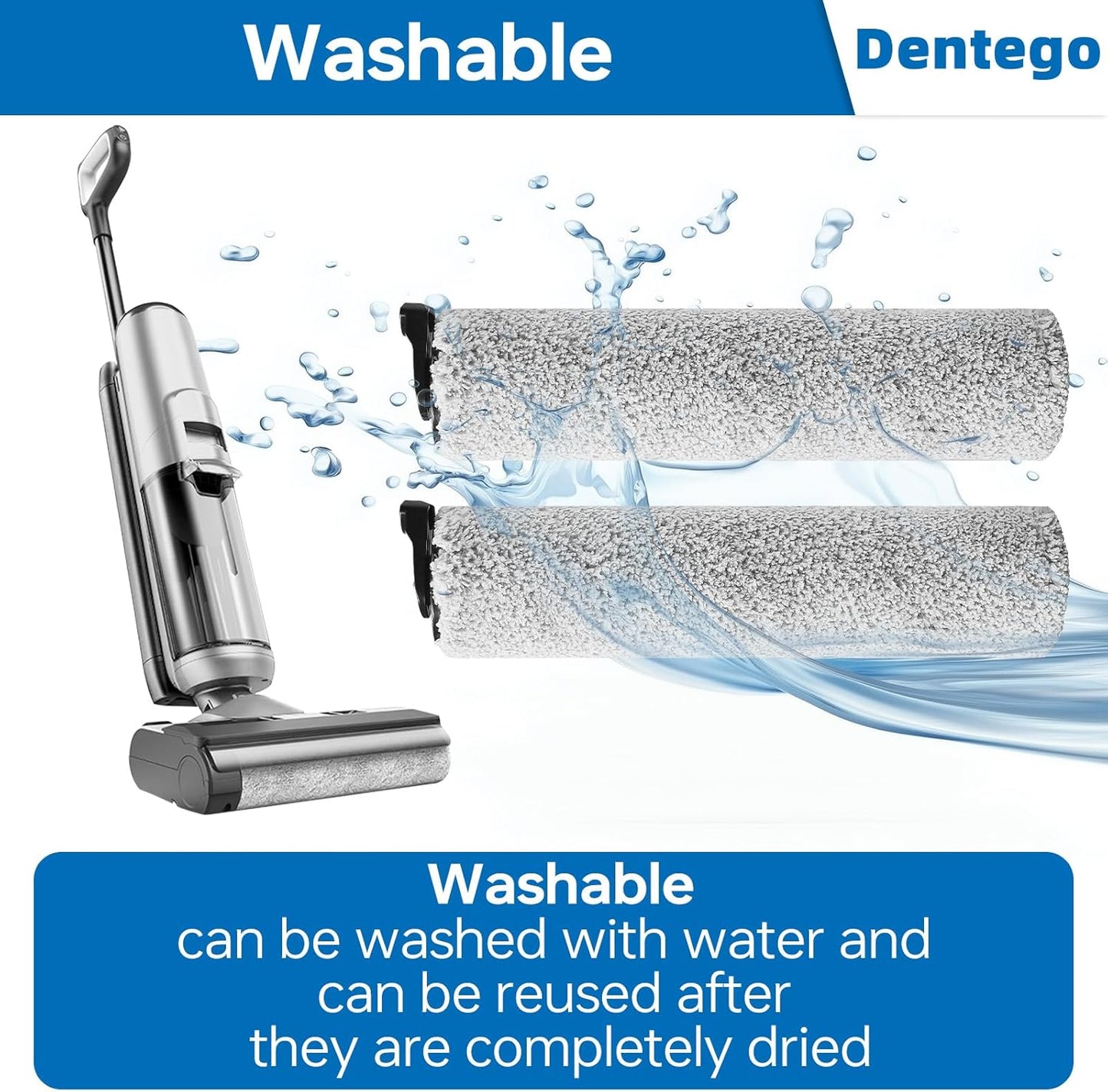 【Only S5 Steam】 Brush Roller Replacement Parts Compatible with Tineco Floor ONE S5 Steam Cleaner Wet Dry Vacuum All-in-one, 2 Brush Rollers