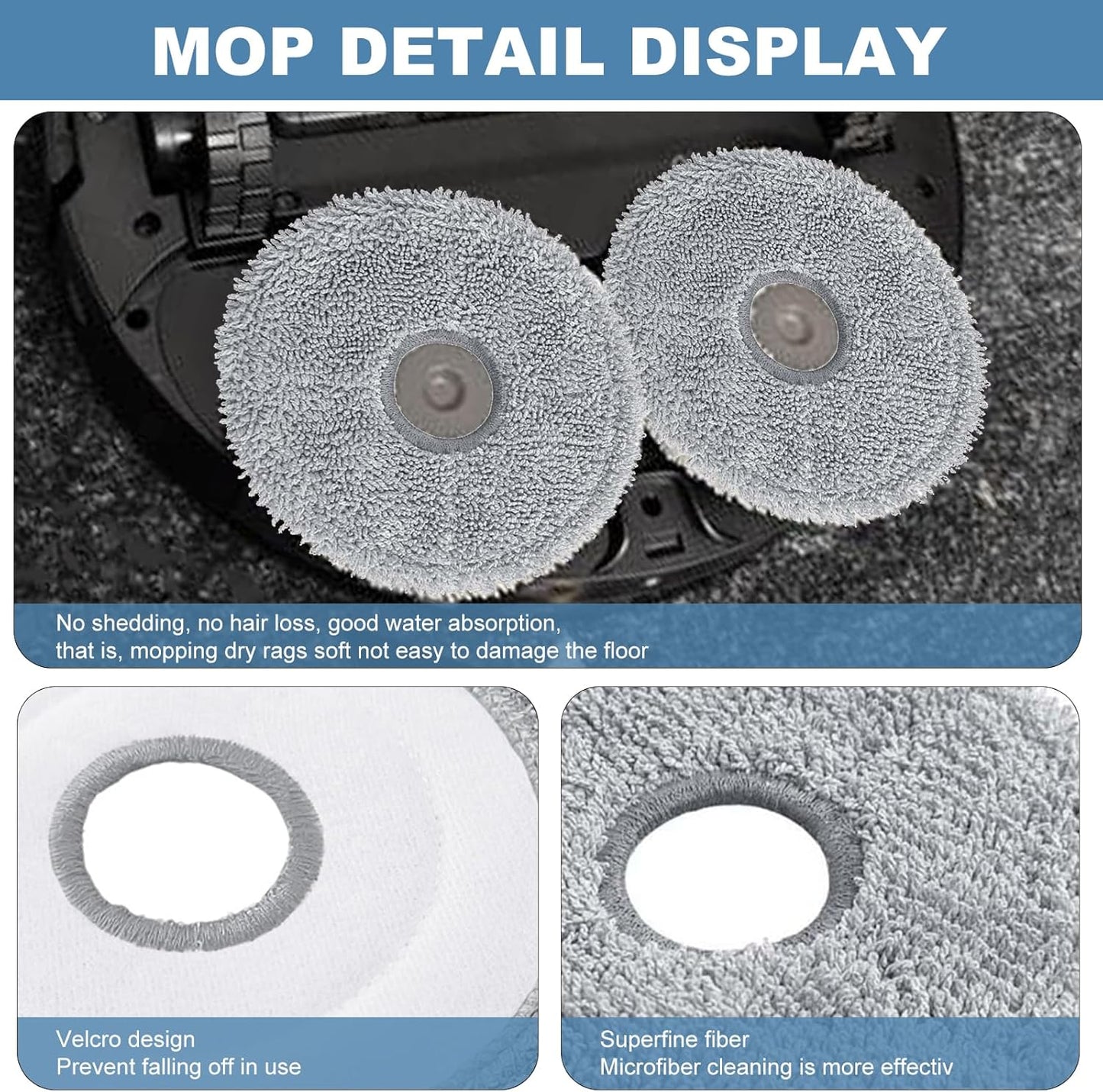 Accessories Replacement Parts compatible with Dreame X40 Ultra/ L40 Ultra MOVA P10 Pro/ P50 Pro ultra Robot Vacuum Cleaner, 2 Rubber Main Brush, 6 Filters, 6 Dust Bags, 6 Mop Pads, 6 Side Brushes