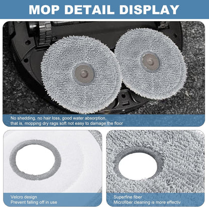 Accessories Replacement Parts compatible with Dreame X40 Ultra/ L40 Ultra MOVA P10 Pro/ P50 Pro ultra Robot Vacuum Cleaner, 2 Rubber Main Brush, 6 Filters, 6 Dust Bags, 6 Mop Pads, 6 Side Brushes