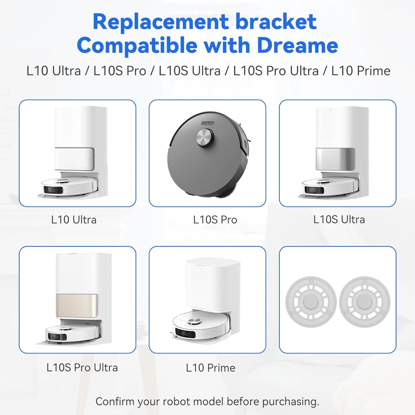Mop Pad Plate Accessories for Dreame L10S Ultra / L10s Pro Gen 2/ L10 Ultra/ L10S Pro/ L10 Prime/ X20 Pro and Xiaomi X20+ Robot Vacuum Cleaner - Vacuum Pad Board Holder Replacement Part Attachment