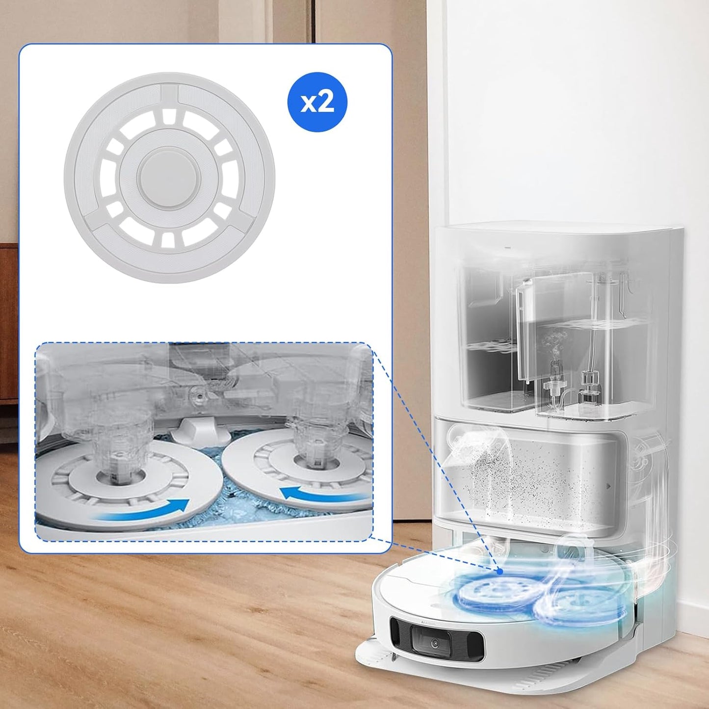 Mop Pad Plate Accessories for Dreame L10S Ultra / L10s Pro Gen 2/ L10 Ultra/ L10S Pro/ L10 Prime/ X20 Pro and Xiaomi X20+ Robot Vacuum Cleaner - Vacuum Pad Board Holder Replacement Part Attachment