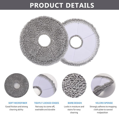 Robot Vacuum Mop Pads, Compatible with Dreame X40 Ultra, L10s Ultra, L10s Pro Ultra, L10s Plus, L40 Ultra, L30 Ultra, X30 Ultra, L20 Ultra – Reusable & Washable Wet Mopping Pads (6Pcs)