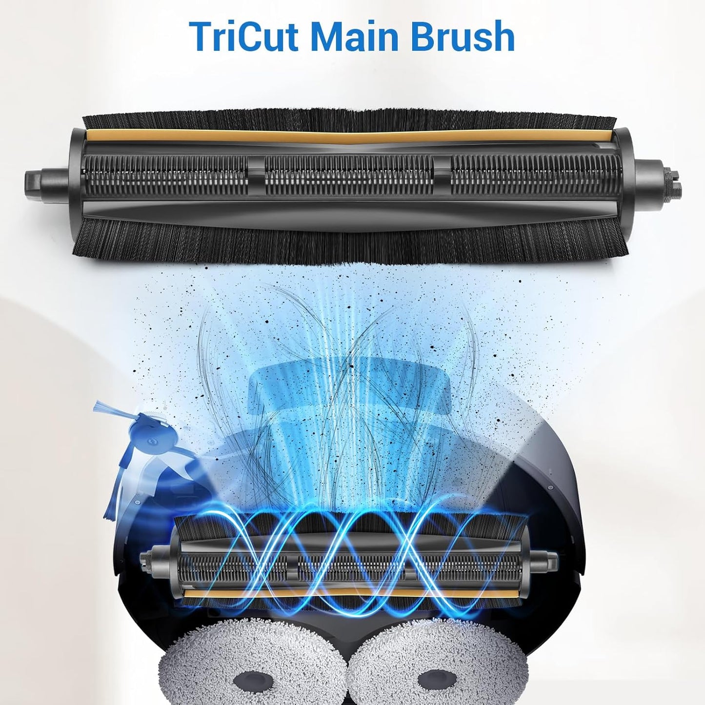 10Pcs TriCut-Brush for Dreame X40 Ultra/ X30 Ultra/ L30 Ultra/ L10s Ultra/ L20 Ultra/ L10s Pro Ultra/ L40 Ultra, for MOVA P10 Ultra/ P10 Pro Ultra/ P50 Pro Ultra Parts Accessories Kit