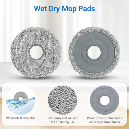 10Pcs TriCut-Brush for Dreame X40 Ultra/ X30 Ultra/ L30 Ultra/ L10s Ultra/ L20 Ultra/ L10s Pro Ultra/ L40 Ultra, for MOVA P10 Ultra/ P10 Pro Ultra/ P50 Pro Ultra Parts Accessories Kit