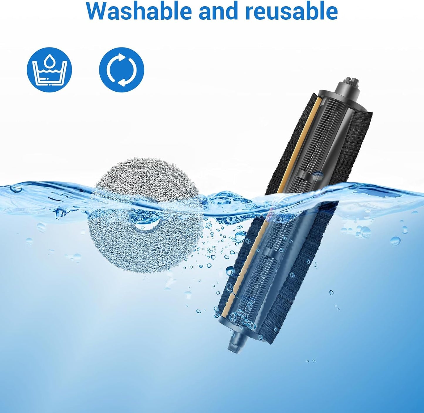 10Pcs TriCut-Brush for Dreame X40 Ultra/ X30 Ultra/ L30 Ultra/ L10s Ultra/ L20 Ultra/ L10s Pro Ultra/ L40 Ultra, for MOVA P10 Ultra/ P10 Pro Ultra/ P50 Pro Ultra Parts Accessories Kit