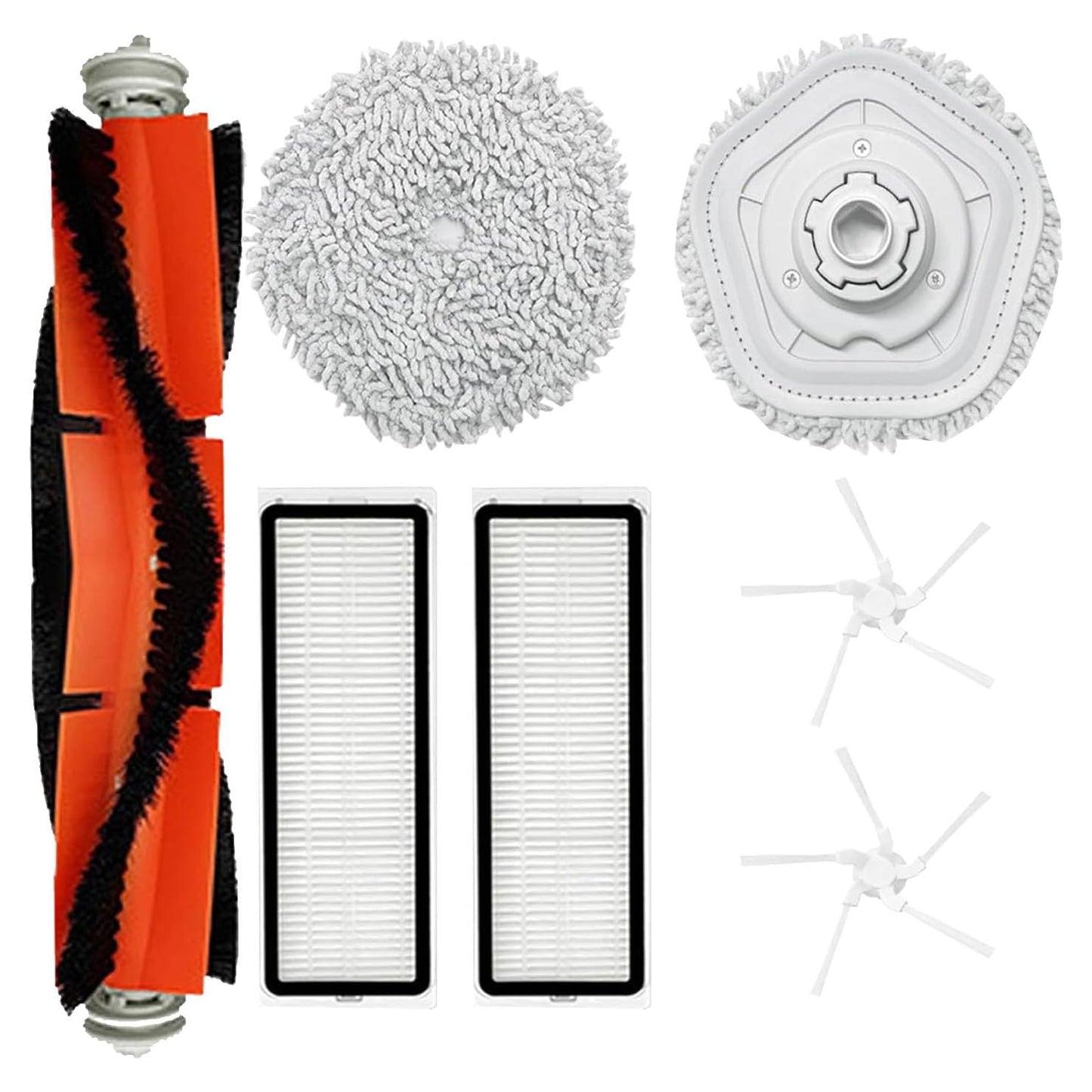 Replacement Parts For Dreametech W10 Pro/W10 Robot Vacuum Accessories kit; 1 Main Brush 2 Side Brush 2 Filter 2 Mop Pad 1 Mop Pad Bracket