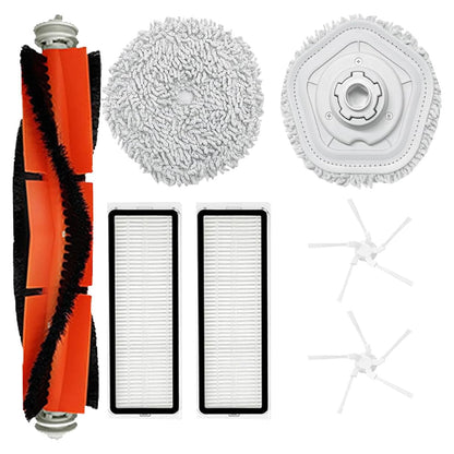Replacement Parts For Dreametech W10 Pro/W10 Robot Vacuum Accessories kit; 1 Main Brush 2 Side Brush 2 Filter 2 Mop Pad 1 Mop Pad Bracket