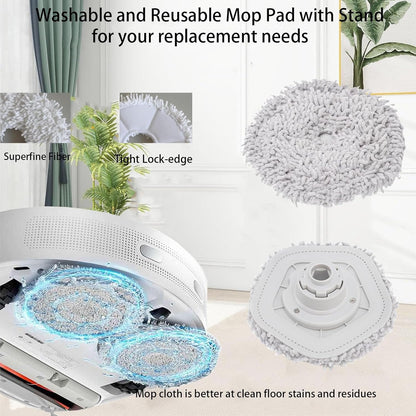 Replacement Parts For Dreametech W10 Pro/W10 Robot Vacuum Accessories kit; 1 Main Brush 2 Side Brush 2 Filter 2 Mop Pad 1 Mop Pad Bracket