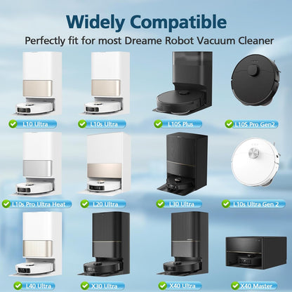 6-Pack Mop Pads for Dreame L40 Ultra/L10S Ultra/ L10S Ultra Gen2/X40 Ultra/L10s Pro Ultra Heat/L20 Ultra/ L10S Plus/X30 Ultra/X40 Master/L10 Ultra Robot Vacuum, Washable Microfiber Replacement Pads