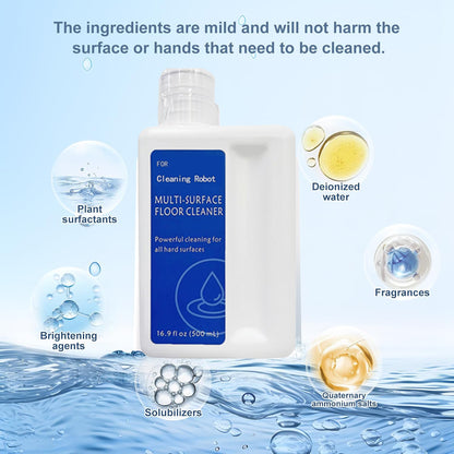 Floor Cleaning Solution Original Scent Compatible with Dreame Cleaning Solution, Residue & Streak Free, Suitable for All Robot Vacuum Cleaners and Wireless Wet Dry Dual-Use Vacuum Cleaners 500mL